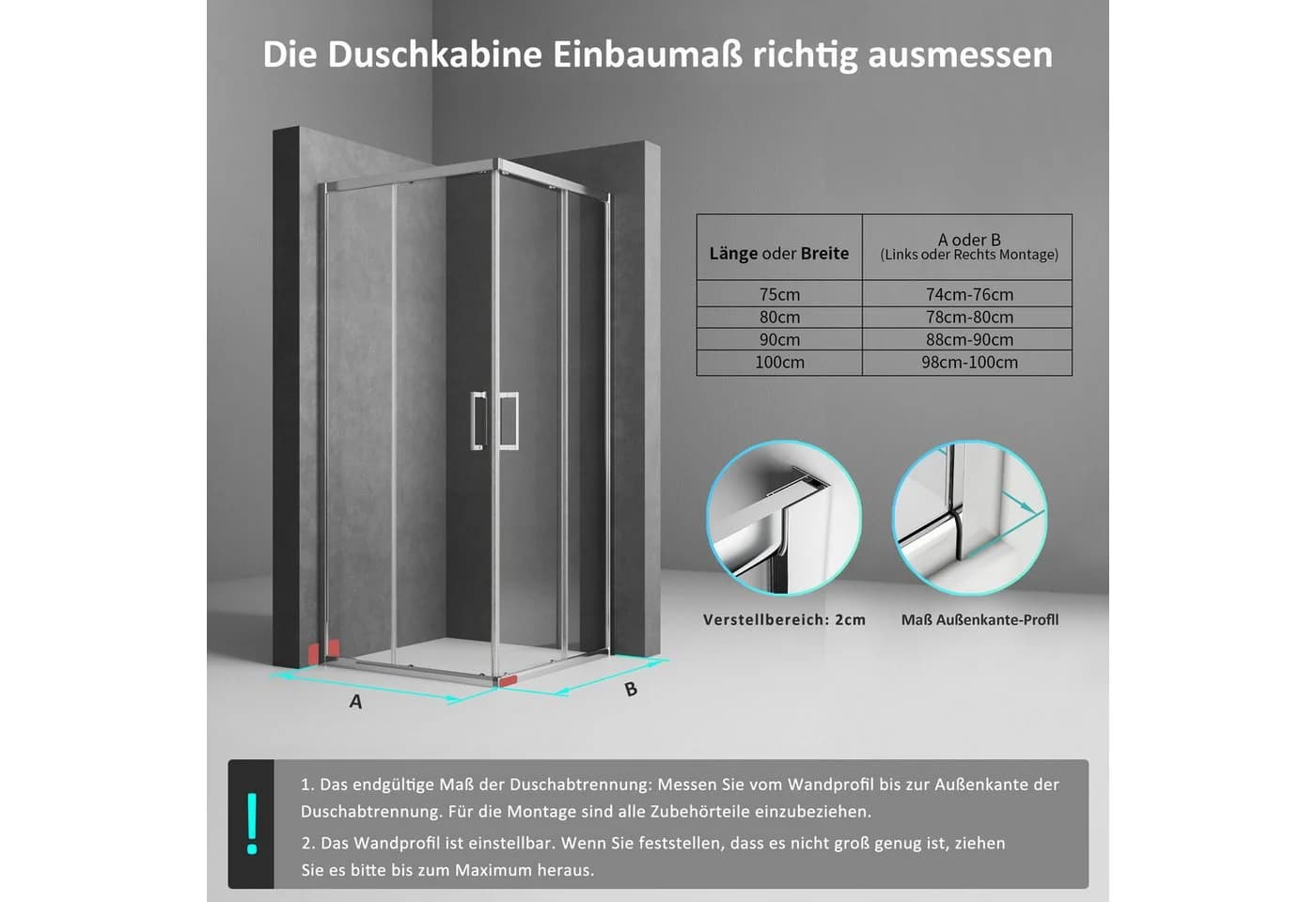 Boromal Eckdusche Schiebetür 5mm ESG Aluminiumrahmen - Bild 4