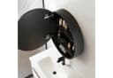 WDWRITTI Spiegelschrank Metall Rund Schwarz mit LED Bild 2