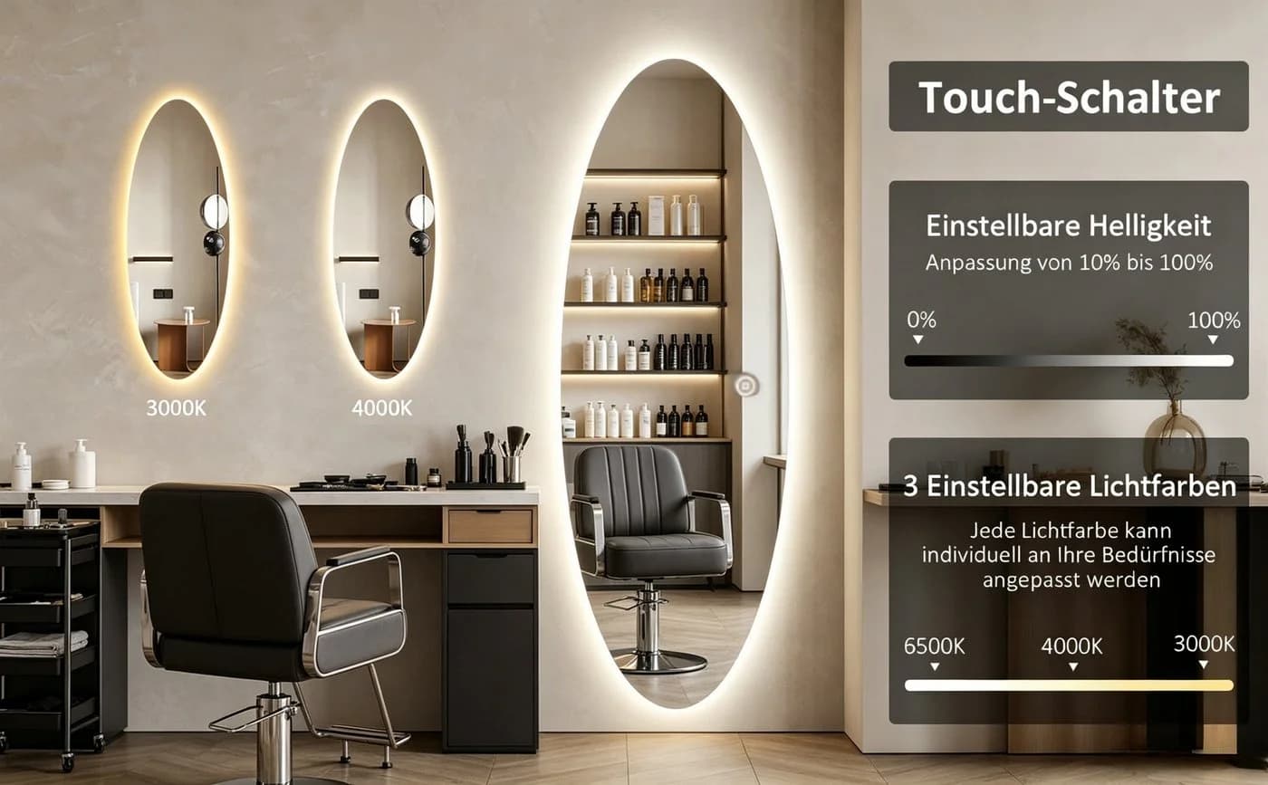 WDWRITTI LED Wandspiegel mit Beleuchtung und Memory-Funktion - Bild 3