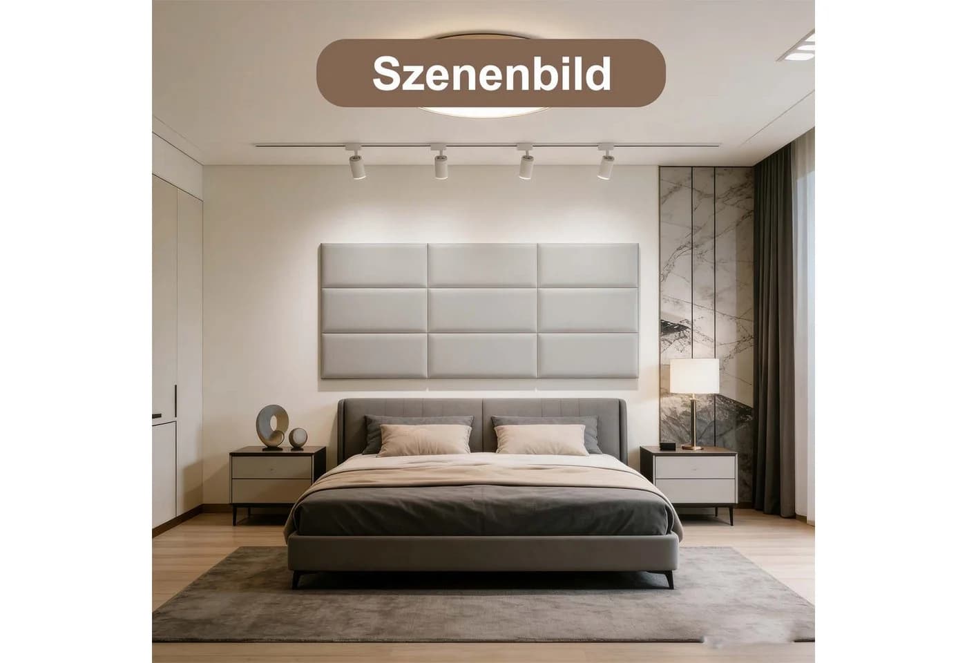 Mejale Wandpolster Wandkissen 3D gepolstert Beige - Bild 4