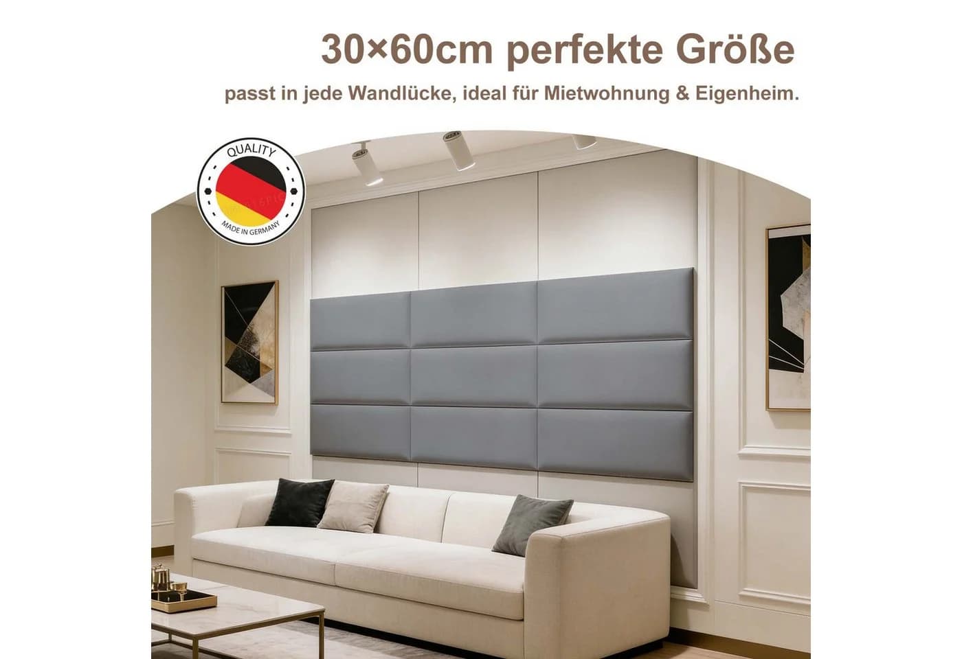 Mejale Wandpolster 3D Wandkissen grau (8 St)