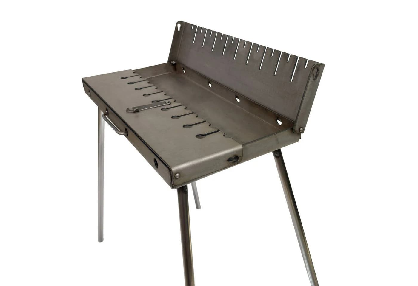GOROCH Tragbarer Mangal Holzkohlegrill Koffer Grau für 10 Spieße - Bild 3