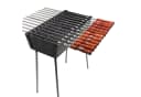 GOROCH Mangal Grill Set Stahl 3 mm grau für 12 Spieße mit 8 Holzgriff-Spießen Bild 2