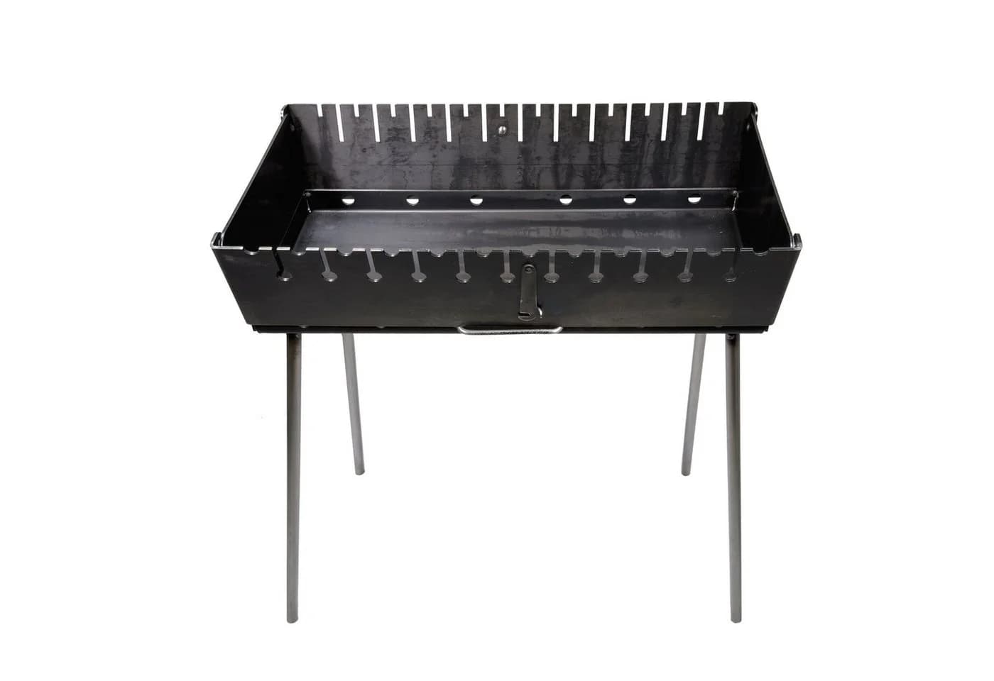 GOROCH Mangal Grill Set Stahl 3 mm grau für 12 Spieße mit 8 Holzgriff-Spießen - Bild 3