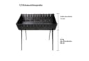GOROCH Mangal Grill Set Stahl 3 mm grau für 12 Spieße mit 8 Holzgriff-Spießen Bild 5