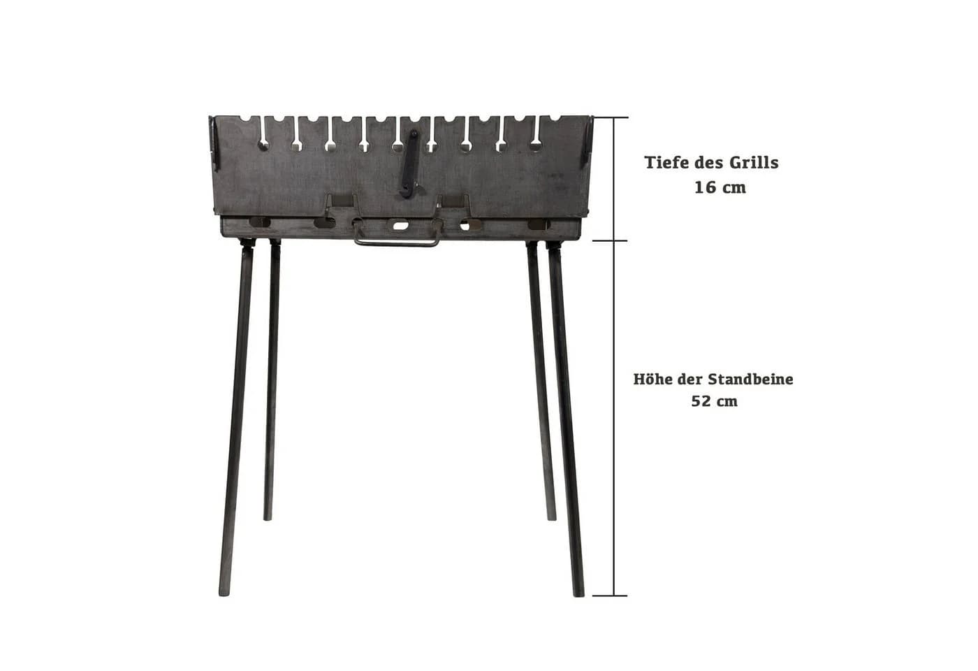 GOROCH Schaschlikgrill Mangal Grau Verstärkter Stahl 3 mm für 10 Spieße - Bild 4