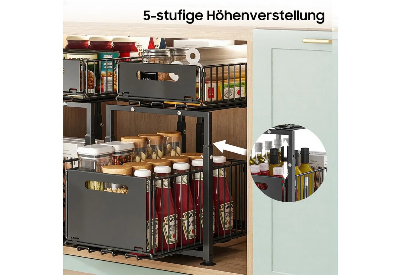 AIMAX Regalelement Ablageregal Schwarz Schiebefunktion - Bild 5