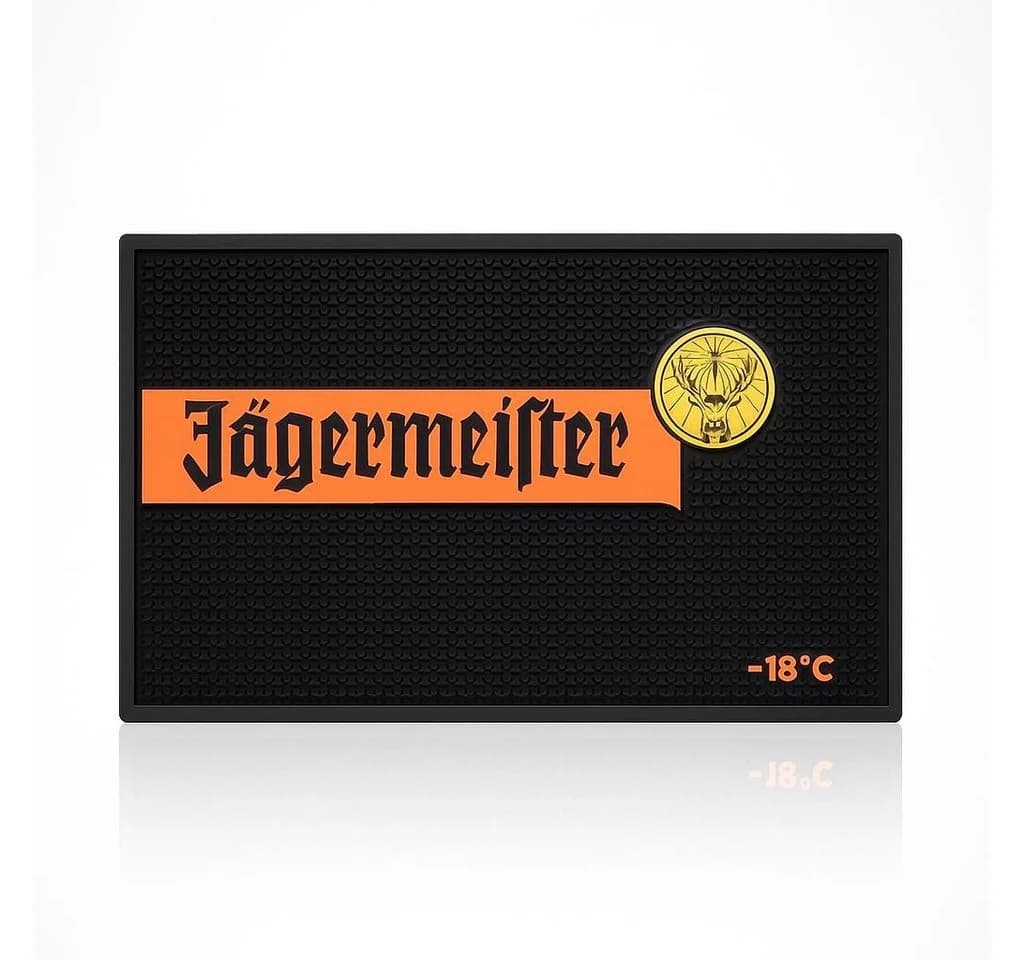 Jägermeister Barmatte Schwarz-Orange Rutschfest Silikon - Bild 2