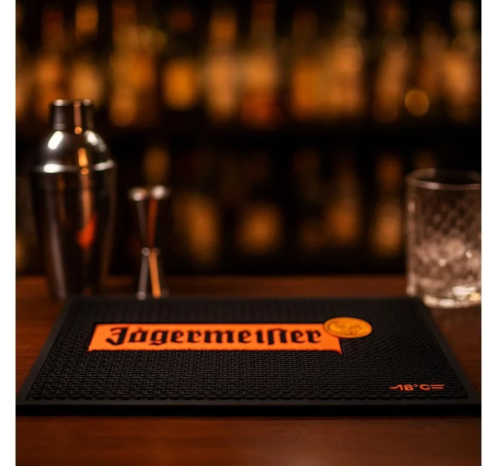 Jägermeister Barmatte Schwarz-Orange Rutschfest Silikon - Bild 3