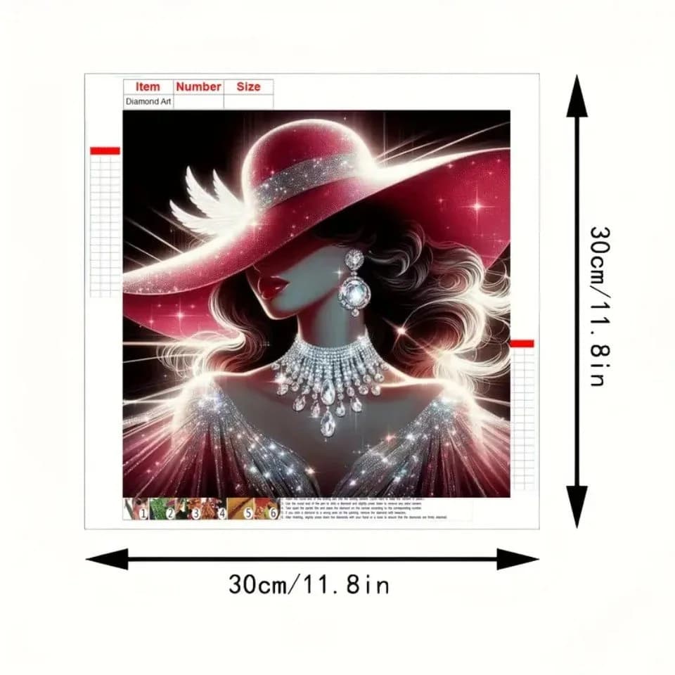 Venicce Love Kreativset Diamond Painting Bilder 5D Diamant Painting Malerei Set Frau mit Hut - Bild 3