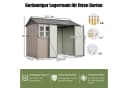 Thanaddo Gartenhaus aus Metall mit Fenstern, 251x180x201cm, Braun Bild 1
