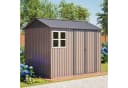 Thanaddo Gartenhaus aus Metall mit Fenstern, 251x180x201cm, Braun Bild 2