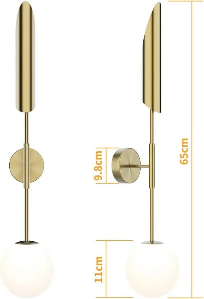 Vivitar LED Wandleuchte Gold Metall & Glas – Retro Design - Bild 4