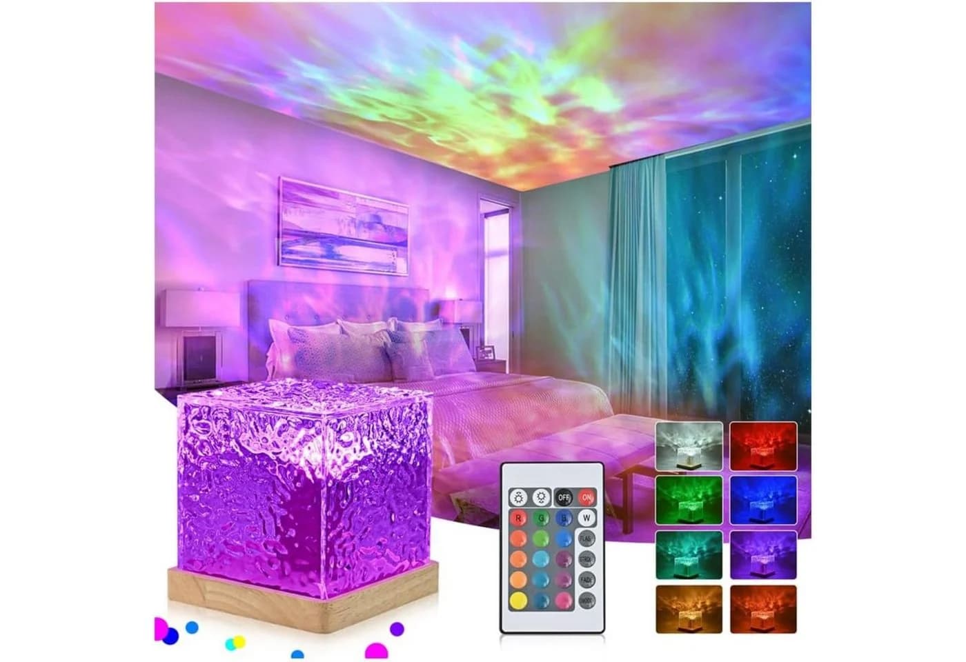 RGB-Nachtlicht und Projektor 3D Galaxy und Ozeanwellen Design - Bild 2