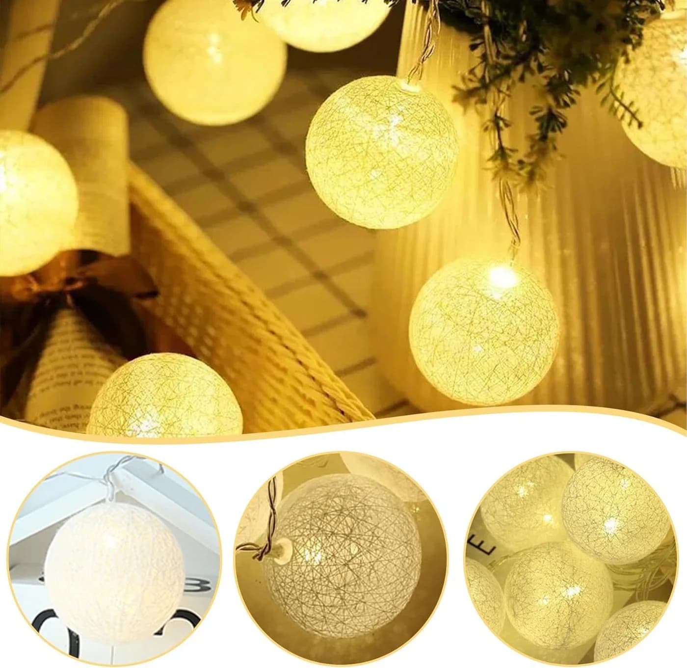 Vivitar LED-Lichternetz Dimmbar Wattebausch-Licht 8 Modi 5 Helligkeiten - Bild 5