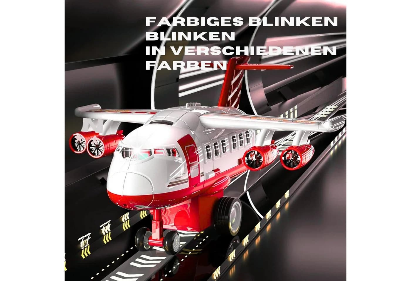 Vivitar Spielzeug-Flugzeug mit 12 Stadtautos & Rennstrecke - Bild 4