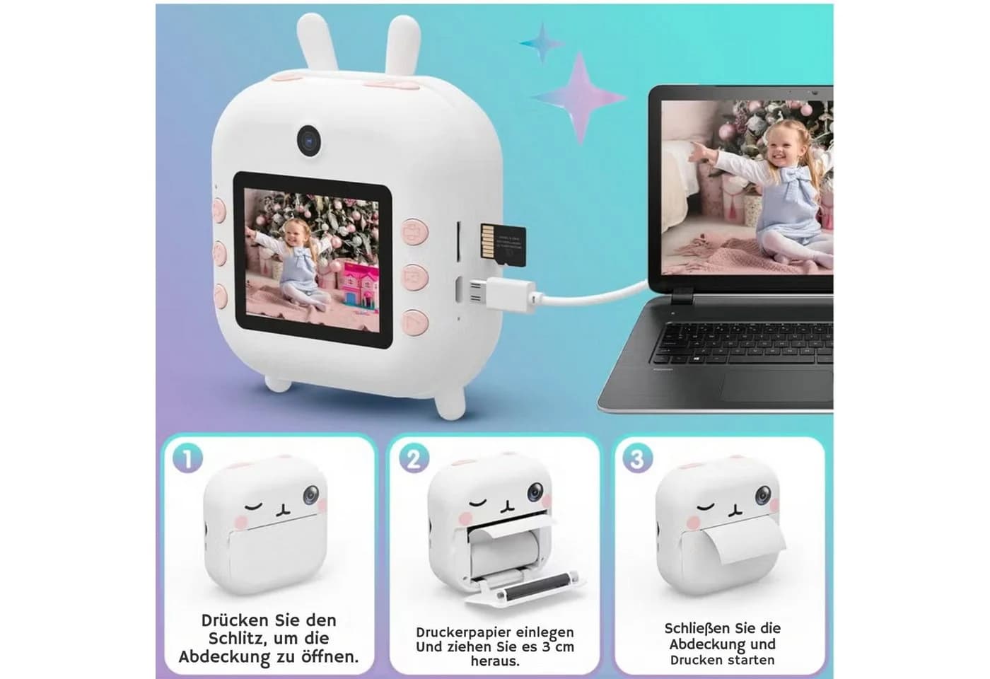 Vivitar Kinderkamera 48MP Sofortbildkamera mit 32GB Speicherkarte - Bild 3