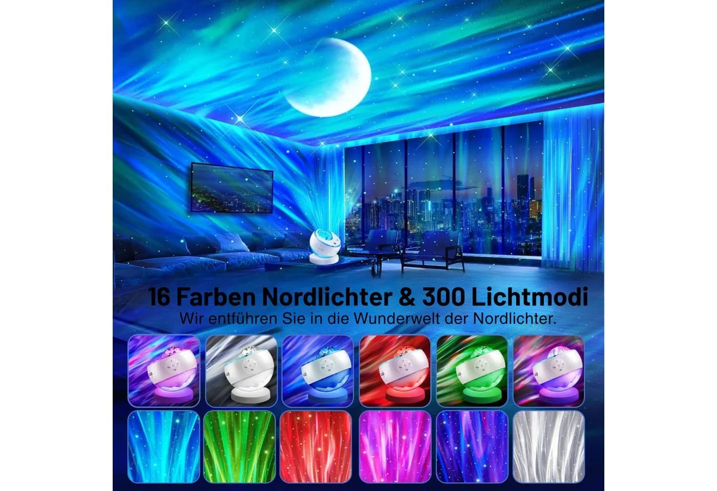 Vivitar LED Sternenhimmel Projektor mit Fernbedienung, 3D Galaxy Lampe 16 Farben - Bild 3