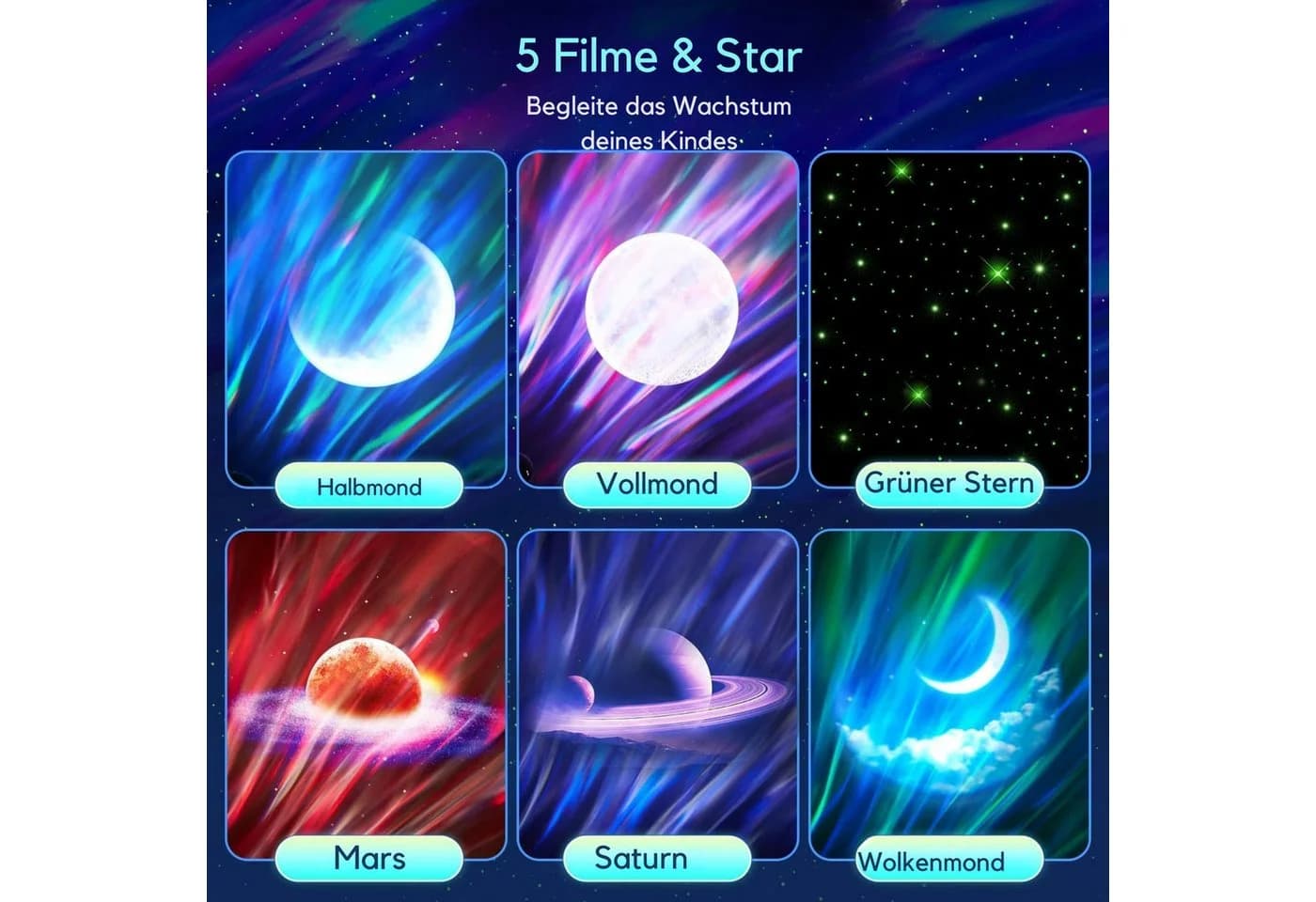 Vivitar LED Sternenhimmel Projektor mit Fernbedienung, 3D Galaxy Lampe 16 Farben - Bild 4