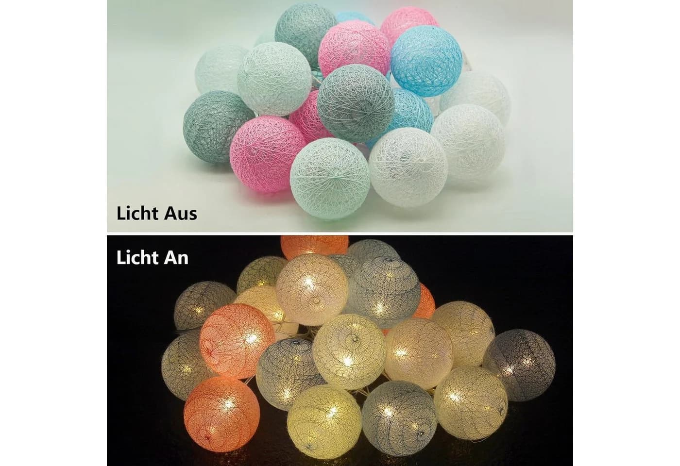 Vivitar LED-Lichterkette Wattebällchen Dimmbar mit Fernbedienung - Bild 3