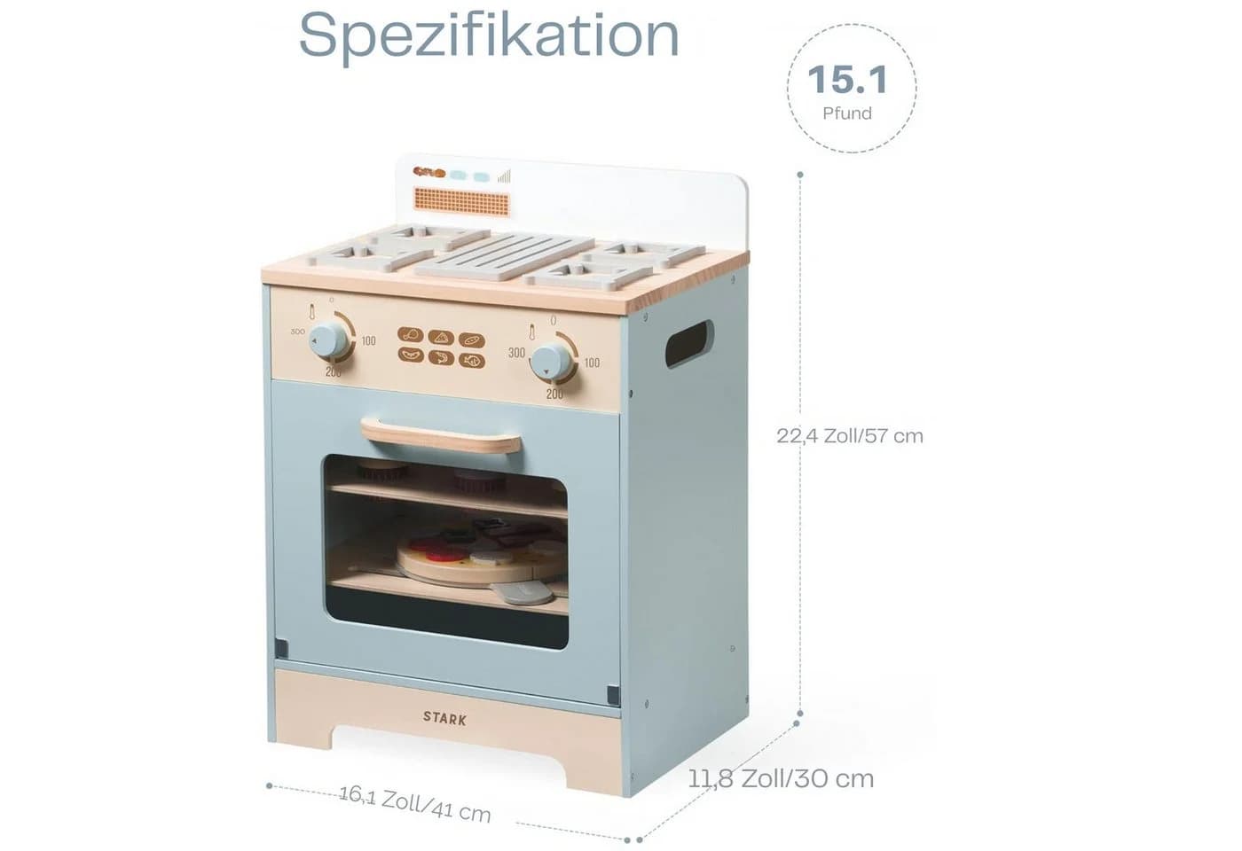 Vivitar Spielküche Holz-Spielzeug-Ofen-Set mit Soundeffekten - Bild 3