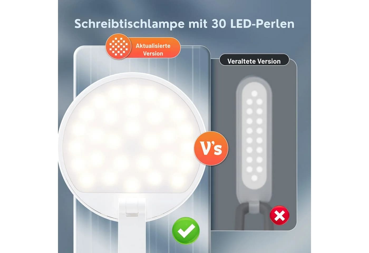 Vivitar LED Schreibtischlampe 3600-mAh Wiederaufladbar Weiß - Bild 5