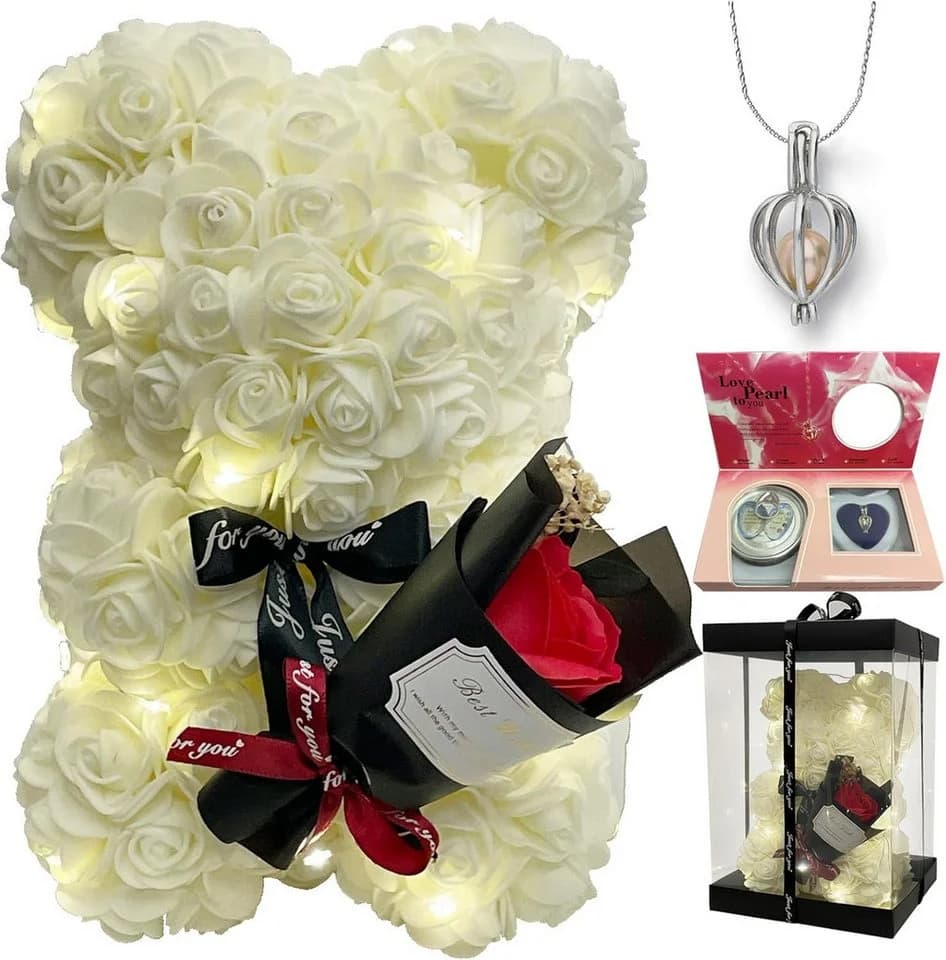 Vivitar Rosen-Teddybär mit LED & Perlen-Überraschungsbox - Bild 2