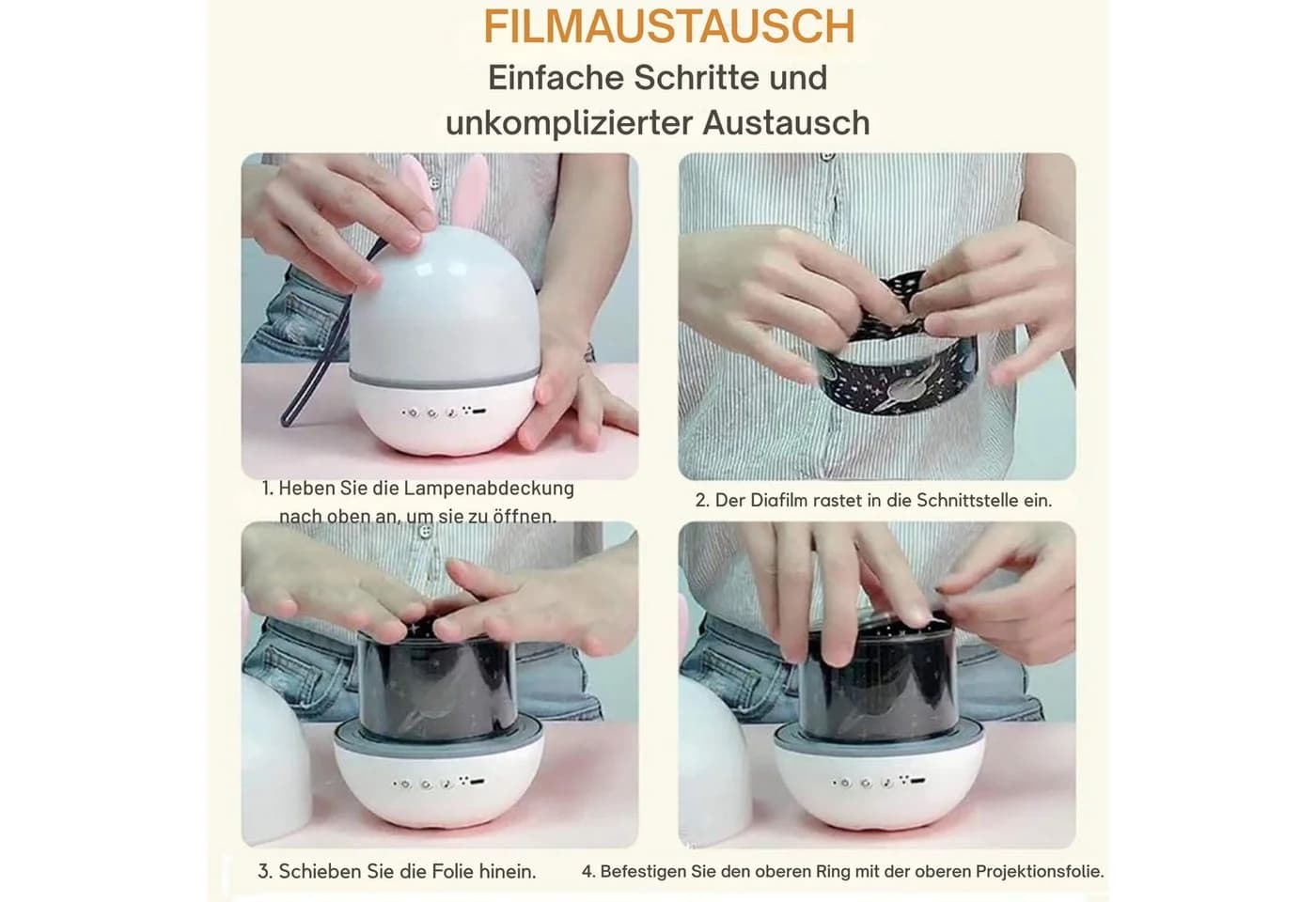 Vivitar LED-Sternenhimmel Hasen-Nachtlicht-Projektor mit 15 Mustern & Bluetooth - Bild 5