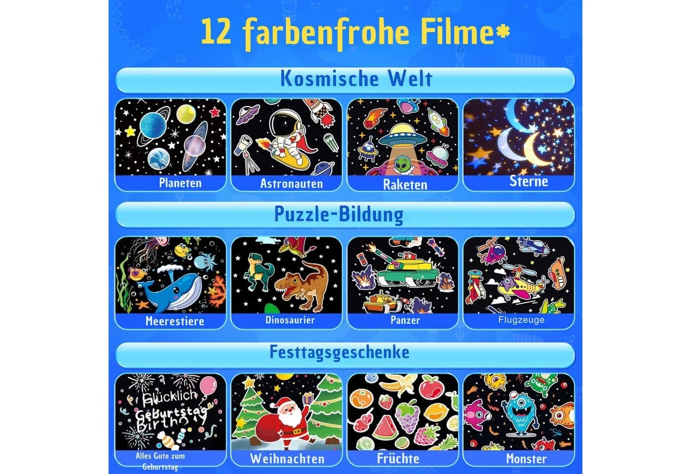 Vivitar LED-Sternenhimmel Dino-Ei-Projektor mit 12 Filmen & 7 Farben - Bild 3