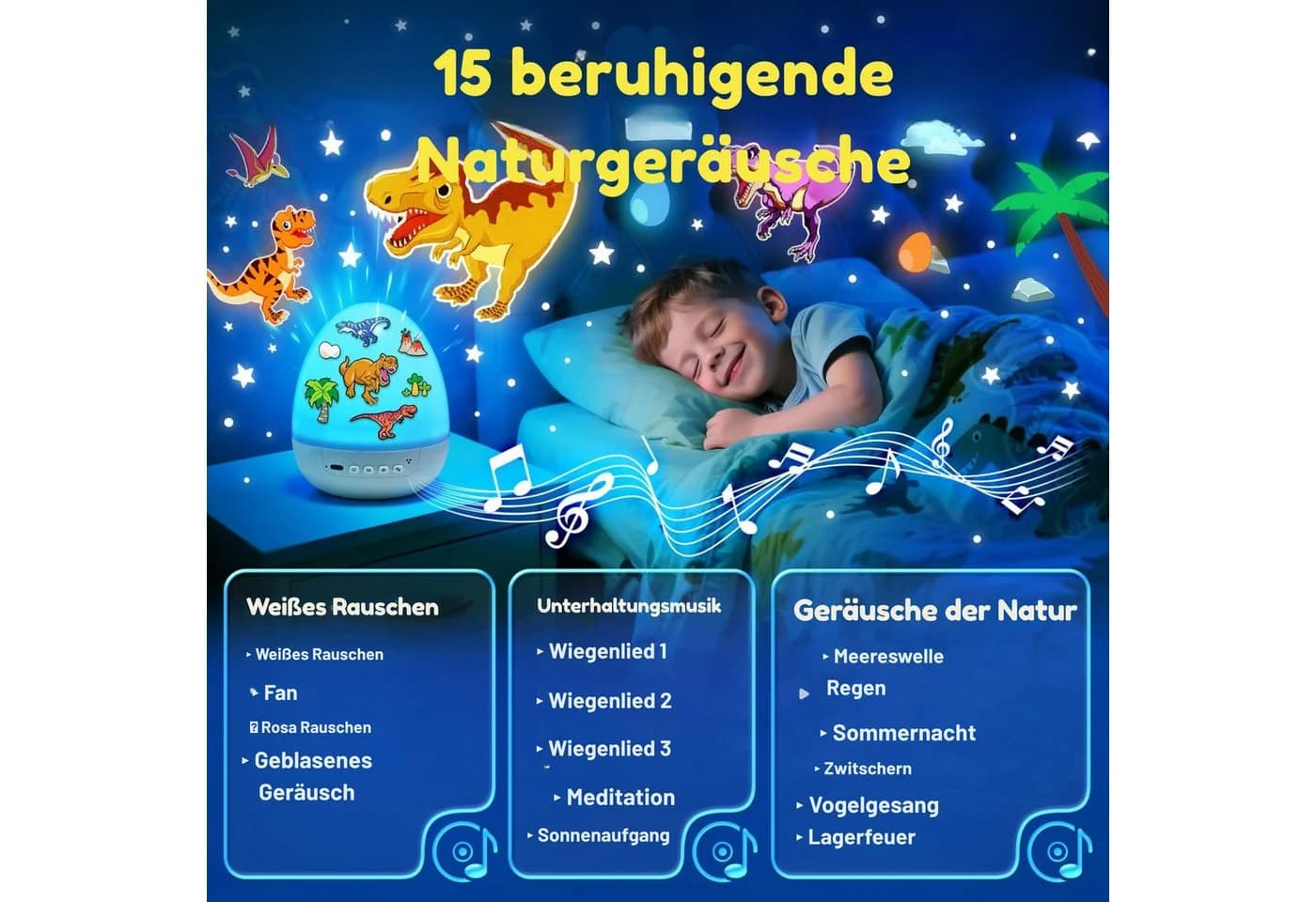 Vivitar LED-Sternenhimmel Dino-Ei-Projektor mit 12 Filmen & 7 Farben - Bild 4
