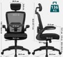 Vivitar Bürostuhl ergonomisch mit Mesh-Rückenlehne und verstellbarer Kopfstütze Bild 1