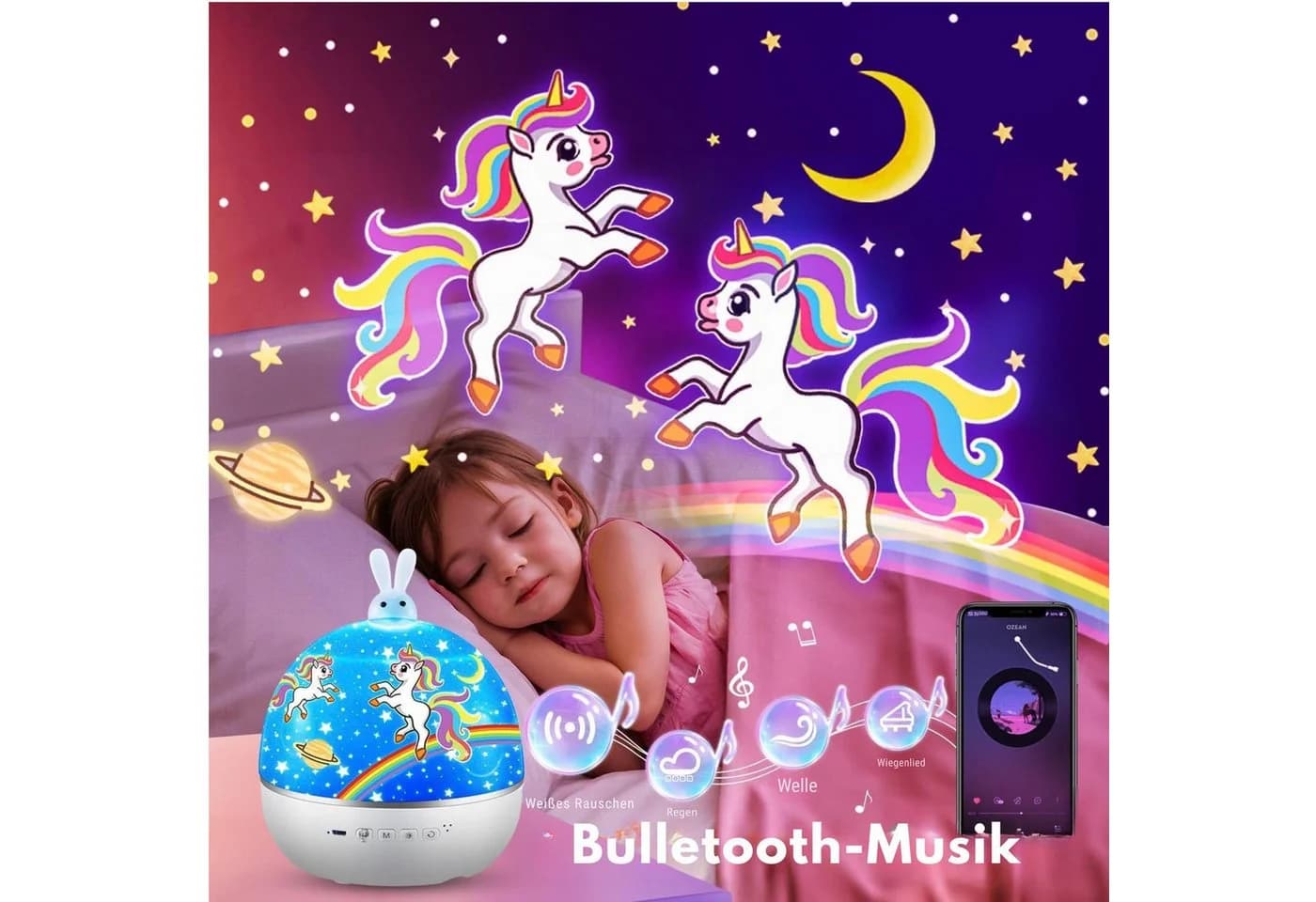 Vivitar LED-Sternenhimmel Projektor Nachtlicht mit Bluetooth - Bild 4
