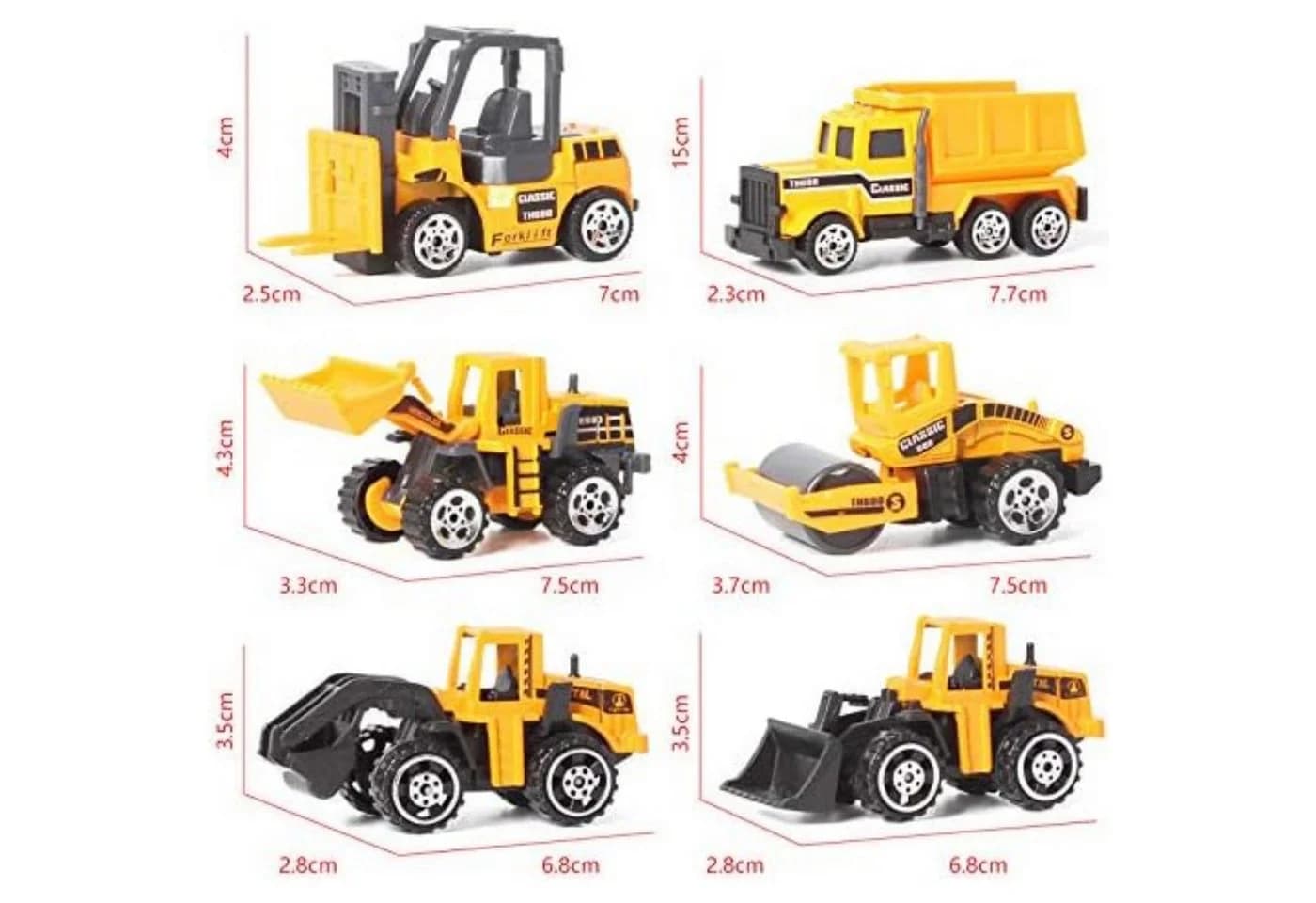 Vivitar 5-in-1 Spielzeug-LKW Set mit Mini-Fahrzeugen und Friktionsantrieb