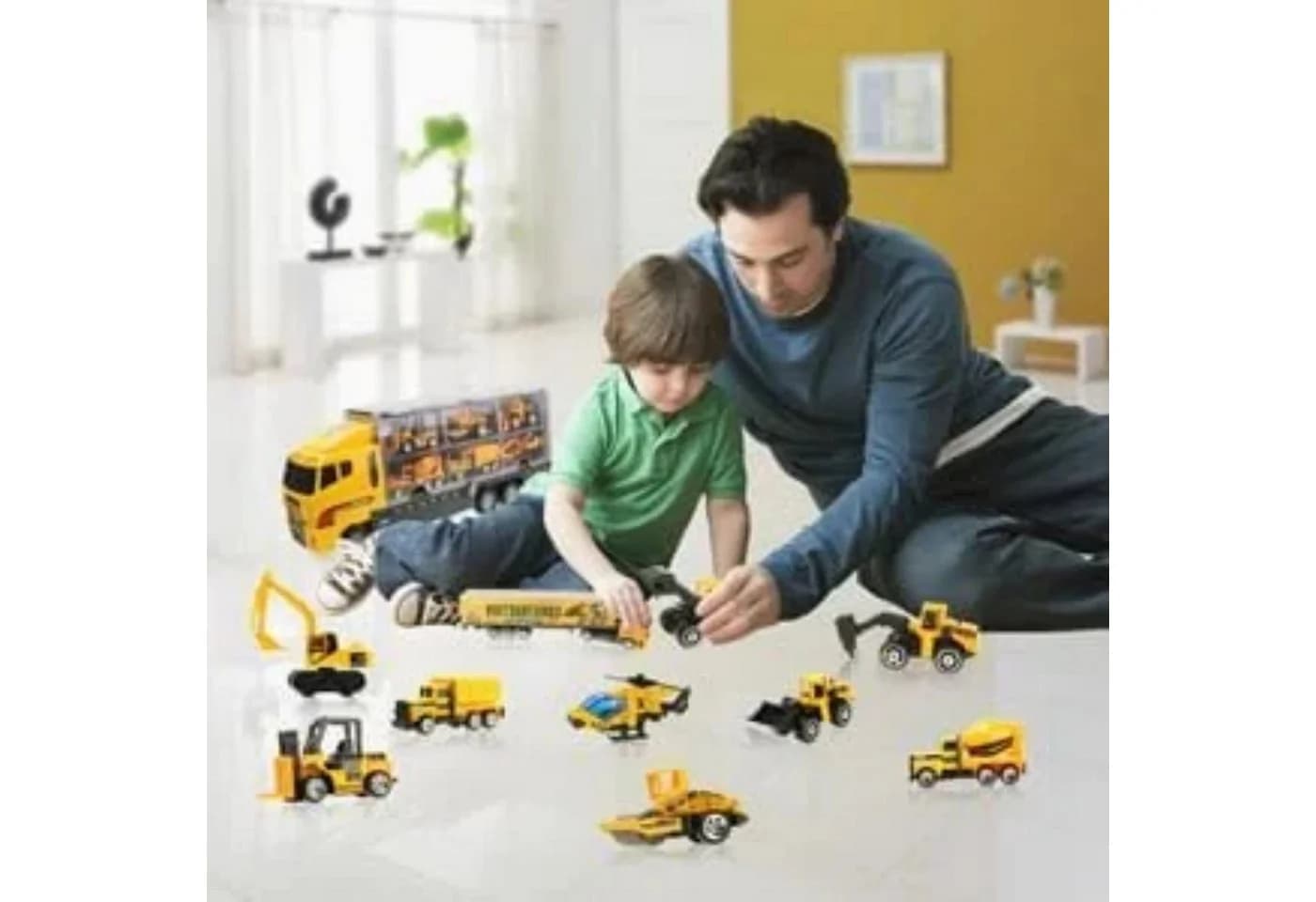 Vivitar 5-in-1 Spielzeug-LKW Set mit Mini-Fahrzeugen und Friktionsantrieb - Bild 3