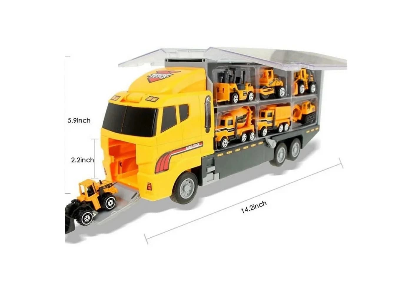Vivitar 5-in-1 Spielzeug-LKW Set mit Mini-Fahrzeugen und Friktionsantrieb - Bild 5