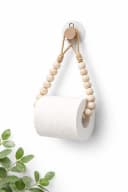 Venicce Love Toilettenpapierhalter Beige Massivholz Jute Bild 1
