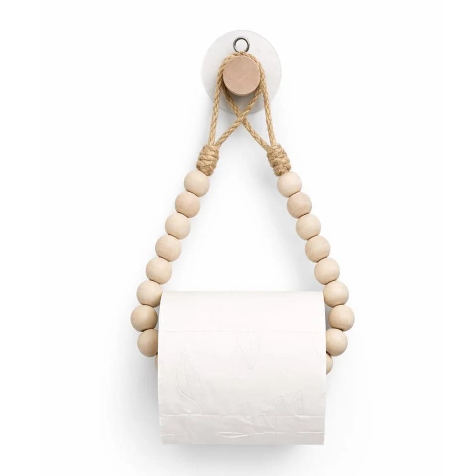 Venicce Love Toilettenpapierhalter Beige Massivholz Jute - Bild 2
