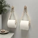 Venicce Love Toilettenpapierhalter Beige Massivholz Jute Bild 4