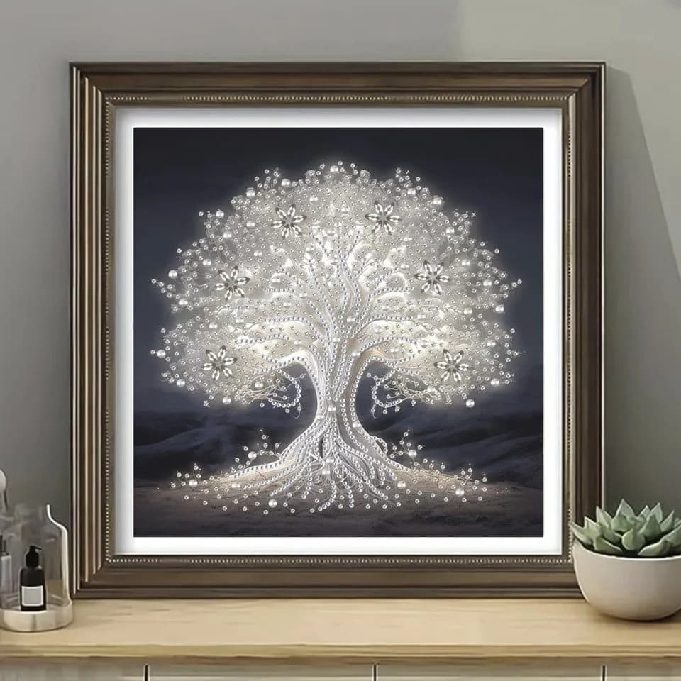 Venicce Love Kreativset Diamond Painting Bilder, Diamant Painting Malerei - Weißer Lebensbaum - Bild 5