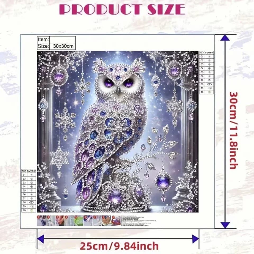 Venicce Love Kreativset Diamond Painting Bilder 5D Diamant Painting Malerei Set Eule - Bild 3