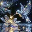 Venicce Love Diamond Painting Kolibri & Blume 5D DIY Bild 2