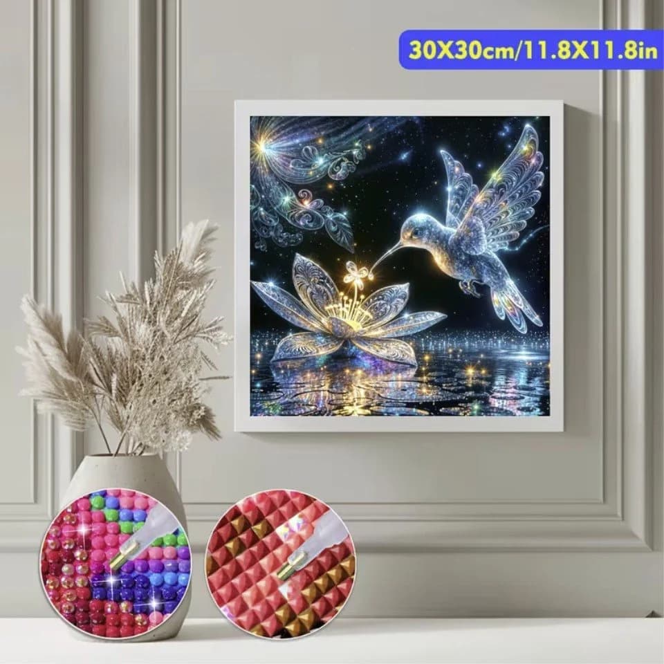 Venicce Love Diamond Painting Kolibri & Blume 5D DIY - Bild 3