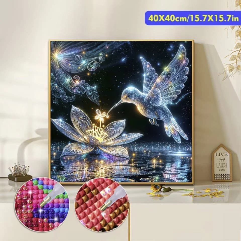 Venicce Love Diamond Painting Kolibri & Blume 5D DIY - Bild 4