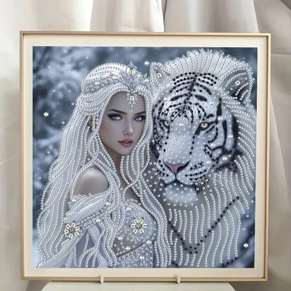 Venicce Love Diamond Painting Frau mit Tiger 5D