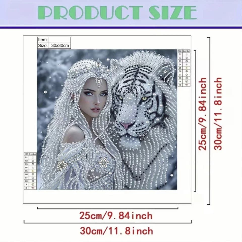 Venicce Love Diamond Painting Frau mit Tiger 5D - Bild 3