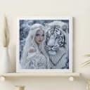 Venicce Love Diamond Painting Frau mit Tiger 5D Bild 5