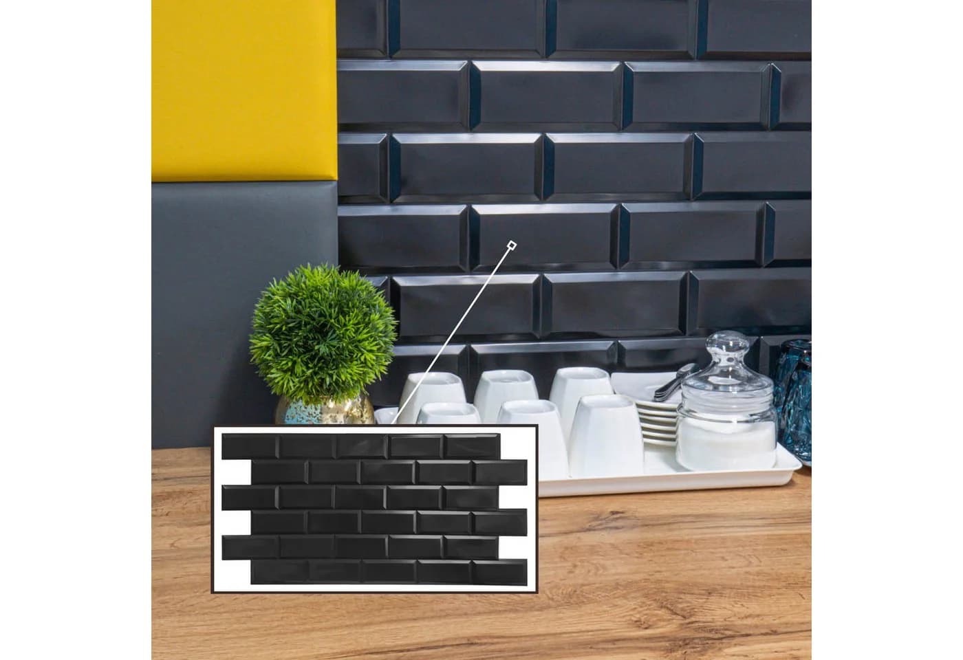 STM Company 3D Wandpaneel PVC Schwarz Ziegel Optik - Bild 2