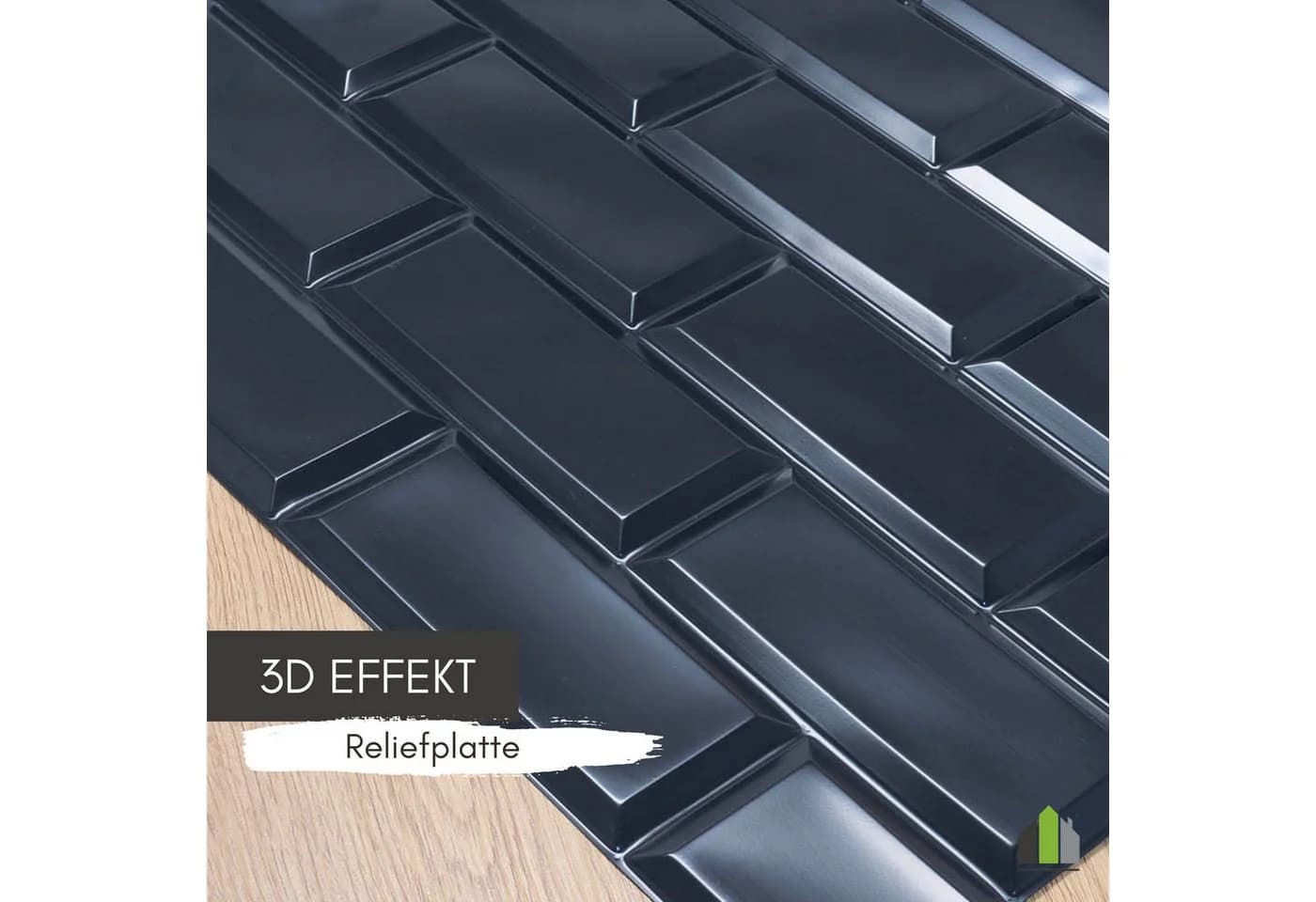 STM Company 3D Wandpaneel PVC Schwarz Ziegel Optik - Bild 3