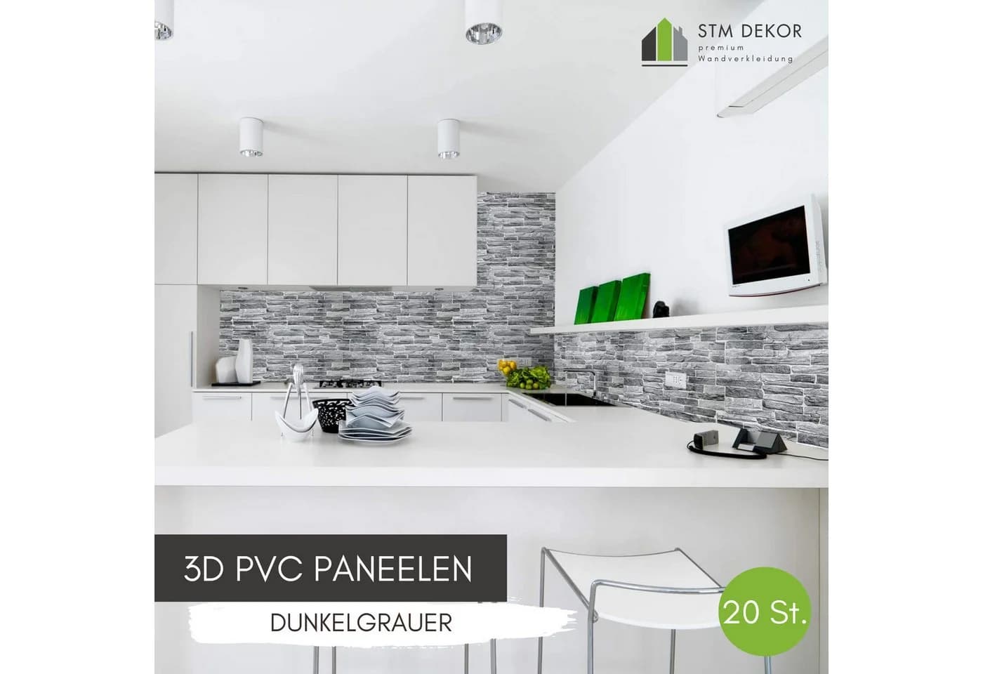 STM Company 3D Wandpaneel PVC Schiefer Optik Wandverkleidung