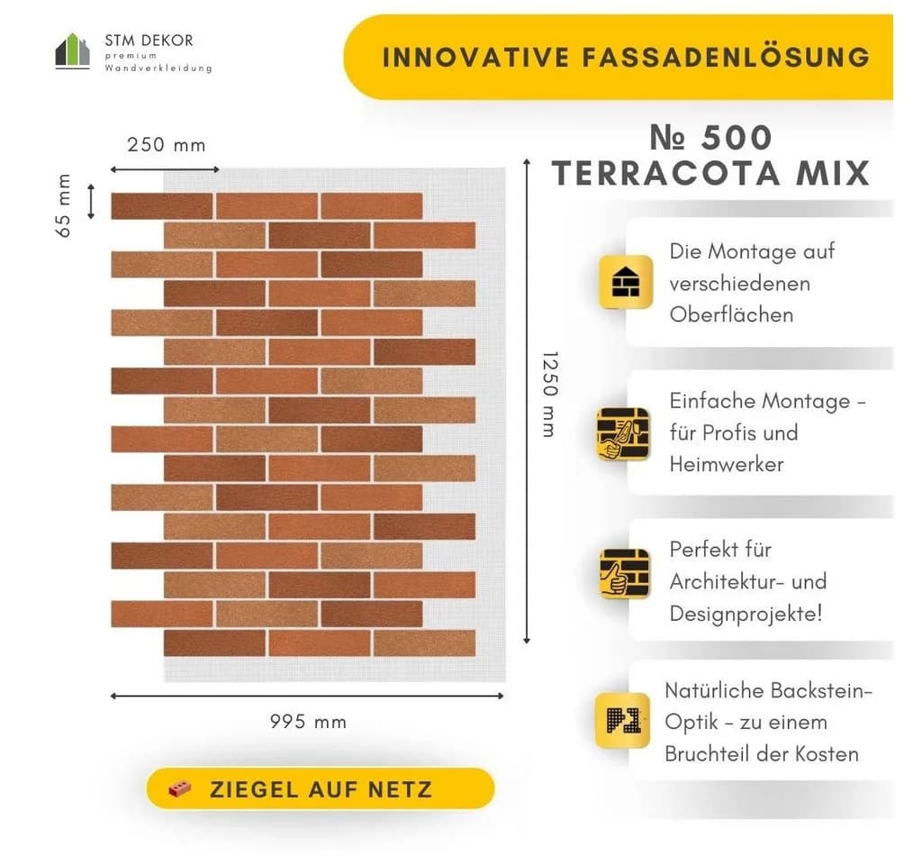 STM Company Verkleidungspaneel AMK Klinkeroptik Terracota Mix 9,4 m² - Bild 3